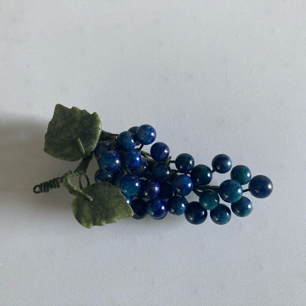 Artificial Vintage Blue Grapes Small Good Condition Glass VTG